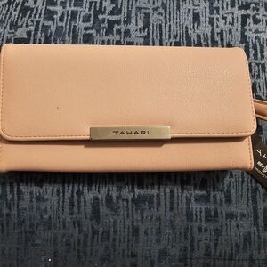 Tahari Pink Wallet Elegant Leather Fold-Over